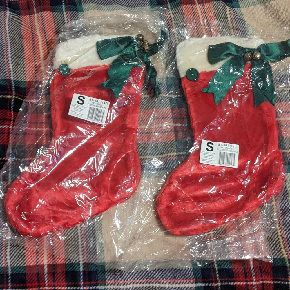 Christmas plush stockings small 14" medium 17" large 20"
